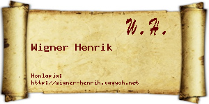 Wigner Henrik névjegykártya
