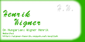 henrik wigner business card